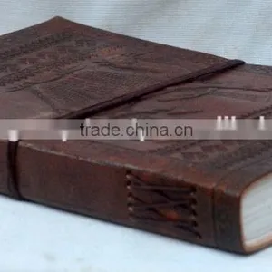Handmade Vintage Strip Closer Camel Embossed Leather Diary thumbnail-3