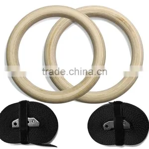 High Grade Professional Wood Gym Rings thumbnail-1