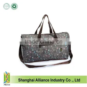 Promotional Foldable Travel Bags With Handles and Shoulder Straps Reusable Recycle Duffle Bags With Front Zipper Pocket thumbnail-1