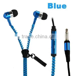 High Quality Metal Zipper Earphone With Mic thumbnail-6