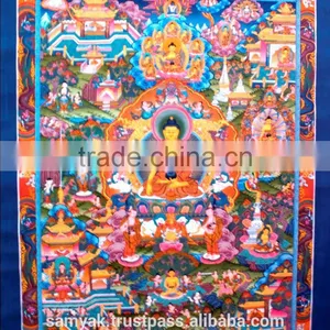 Beautiful High Quality Budhha Life Thangka Handpainted in Nepal thumbnail-1