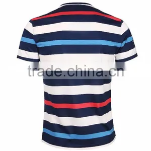 Wholesale Color Combination Cotton Stripe t Shirt thumbnail-2