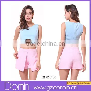 2015 Summer Sleeveless Women Plain Crop Tops Wholesale thumbnail-1