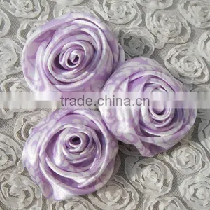 Cute Handmade Satin Rosette Flower China Wholesale Children Clothes Used thumbnail-1