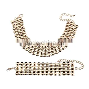 Big Brand Multi Layer Alloy Beads Choker Necklace for Women Clothes Accessories thumbnail-4