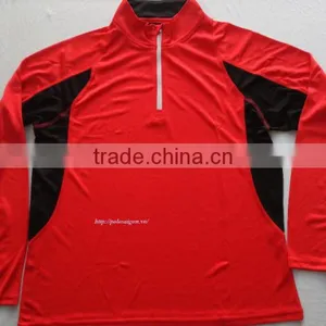 Custom Dri Fit Marathon Running 1/4 Zipper Shirts / Zipper t Shirtt 100% Polyester thumbnail-1