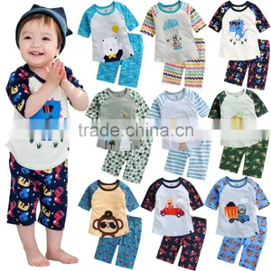 New Arrival 2017 Cotton Fashion Kids Wholesale Children's Clothing Boutique Baby Summer Clothes Family Kids Pajamas thumbnail-1