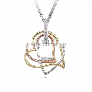 Fashionable Tri Color CZ Studded Pendant thumbnail-1