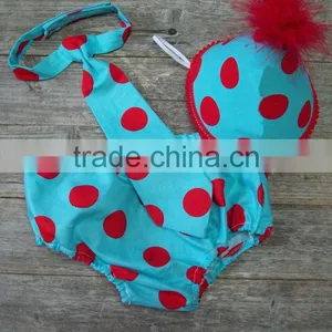 Baby Infant Cute 3PCS Bloomers Sets Short With Tie And Hat Baby Clothes thumbnail-3