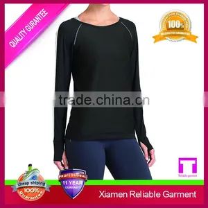 Wholesale Compression Plain Modal Cotton Spandex Women's t Shirt Gym Clothing for Yopa Wear thumbnail-1