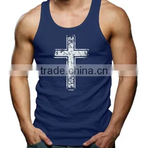 China Printing Cotton Custom Gym Wholesale Mens Singlet thumbnail-3