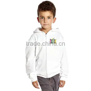 Wholesale 65 Cotton 35 Polyester Children Custom Printed Zip Up Fleece Hoodie thumbnail-4