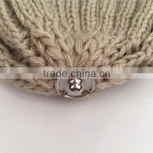 Myfur Wholesale Beanie Knit Hats With Fox Fur Pom Poms Wool Winter Hats thumbnail-4