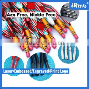 Cylinder Silver Aglets for Sneakers - Laser Logo Metal Aglets Tipping Factory - Flat Waxed Laces Aglets - Accept Custom thumbnail-4