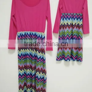 Long Sleeve Family Clothes Mother Daughter Dresses Womens Kids Girls Dress thumbnail-2