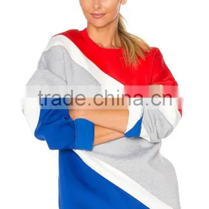 High Quality Custom Long Sleeve Tri-color Sweatshirt Without Hood thumbnail-4