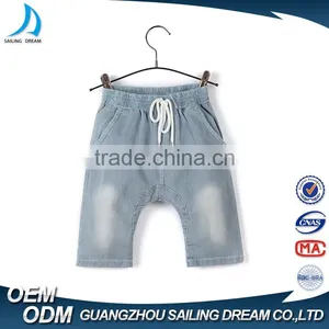 OEM Service Wholesale Price Hand Wash Kids Jeans Knit Denim Baby Harem Pants With Cotton Sting thumbnail-1