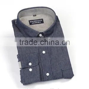 Business Shirts Denim Button Down New Design Men Dress Shirt thumbnail-1