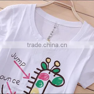 Oem Factory Women Foaming Print Round Neck t Shirt thumbnail-2
