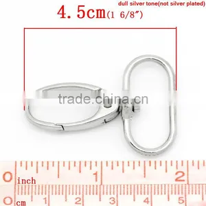 Hook Lobster Swivel Clasps Trigger Clips Snap For Key Ring Silver Tone 4.5x3.1cm,20PCs,Fashion thumbnail-1
