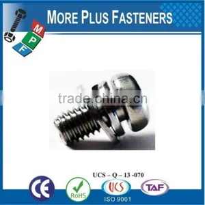 Made in Taiwan Black Head Trim Bright Zinc Plated Stainless Steel Philips Pan Head SEMS Screw thumbnail-5