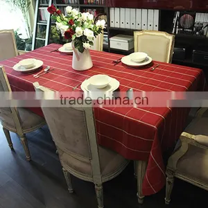 100% Cotton Printed With Check Plaid Design Home Use Waterproof Oil Resistant Table Cloth thumbnail-1