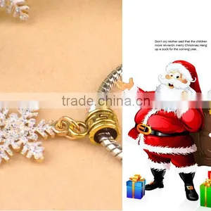 50pcs Gold Christmas Snowflake Crystal Rhinestone Charms Pendant Beaded Jewelry Findings thumbnail-4