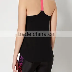 Dry Fit Dri Fit Women Tank Top Ladies Singlet Black Silk Print Custom Gym Tank Top thumbnail-2
