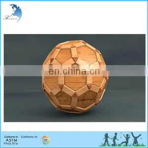Wooden 3D Brain Teaser Adult Printable Puzzles Ball - Soccer Ball Wooden Puzzle thumbnail-1