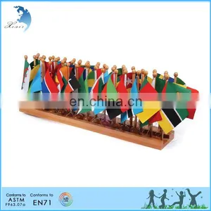 Geography Montessori Materials Chinese Factory Wooden Holder African Flag Stand thumbnail-1