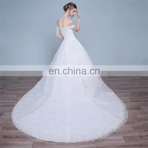 HS1626 2017 Long Train Puffy Bridal Ball Gown Sequined Embroidery Crystal Wedding Dress From China thumbnail-3