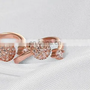 Rose Gold Plated Brass Crystal CZ Stone Ring for Women , Best Wedding Gift,Love Ring thumbnail-3