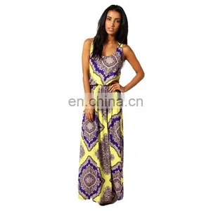 Fashion Sleeveless Printed Viscose Sexy Ladies One Piece Dress Pattern thumbnail-3