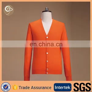 Women V Neck Blended Cashmere Cardigan thumbnail-1