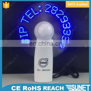 New Products 2017 Handheld Custom Message Flashing LED Battery Operated Fan thumbnail-1