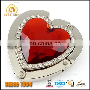 OEM Heart Logo Jewelry Restaurant Folding Purse Hook thumbnail-3