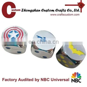 Custom Usa Metal Gamble Dice in Silver Plating thumbnail-1