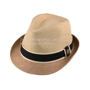 Splicing Paper Straw Fedora Straw Hat thumbnail-1