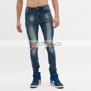 DiZNEW Plain Dyed Jeans Dark Blue Dark Jeans Factory Stylish thumbnail-7