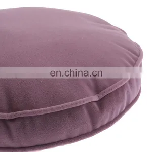 Round Comfortable Soft Taro Solid Color Purple Sofa Decorative Pillow Chair Cushion With Piping thumbnail-4