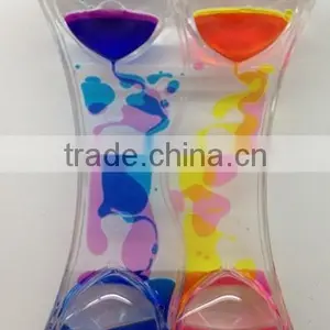 Double Heart Shaped Liquid Hourglass Timer, Gel Table Clock thumbnail-1