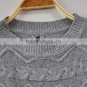 Sweater Dress Women Grey Lace Skirt Jumper Sweaters thumbnail-3