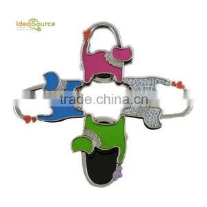 Cute Epoxy Cat Animal Shape Folding Bag Purse Hook, Foldable Bag Holder For Tables With Crystal Wholesale thumbnail-1