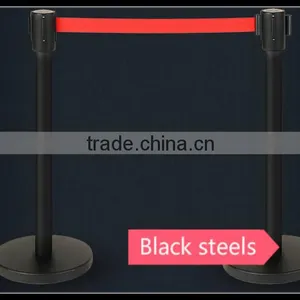 Black Stainless Steels Queue Stanchions-Retractable Tensa Barriers- QueueWay Post thumbnail-1