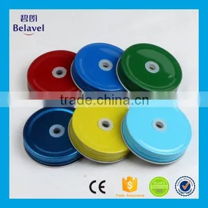 Wholesale Food Grade Jar Cap Colorful Custom Mason Jar Metal Lids thumbnail-1