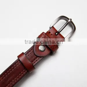 High Quality Black Genuine Cowhide Leather Slim and Adjustable Waist Belt for Women for Men thumbnail-3