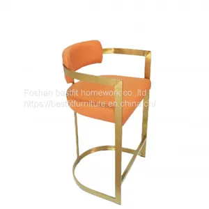 TY158 Fashion Bar Chair PU Comfortable Chair Stainless Steel Highchair Bar Stool thumbnail-4