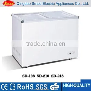 Supermarket Flat Slide Open Glass Lid Chest Freezer 528L Quality Choice thumbnail-3
