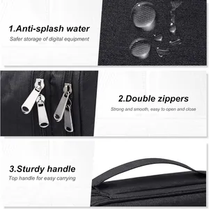 Waterproof Double Layer Electronics Organizer Portable Storage Case thumbnail-4