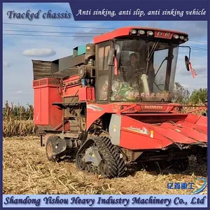 Corn Harvester Modified With Track Chassis, Mud and Wetland Anti Slip and Anti Sinking Vehicle thumbnail-1